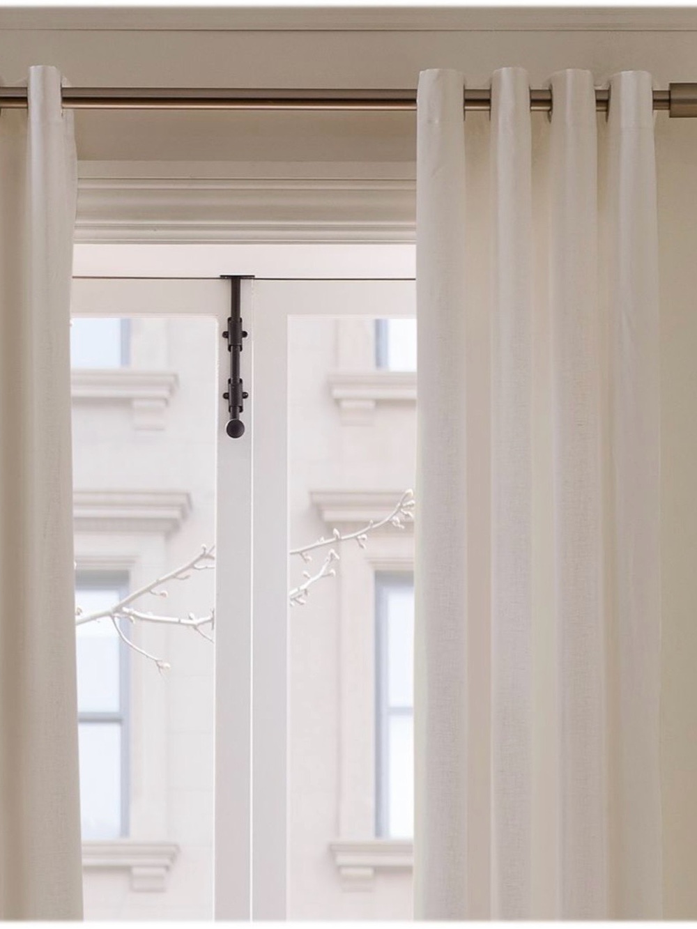 6 West Elm White Linen Blend Grommet Panels 48 x 108 - 6 Panels - Picture 3 of 14